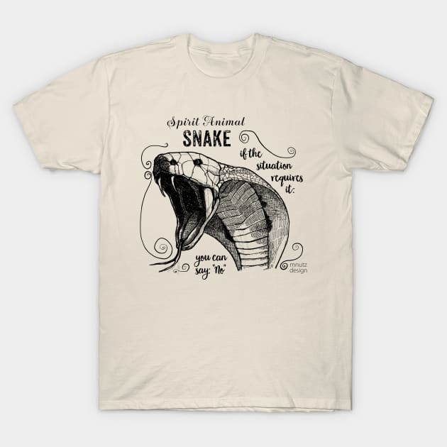 Spirit animal - Snake black T-Shirt by mnutz